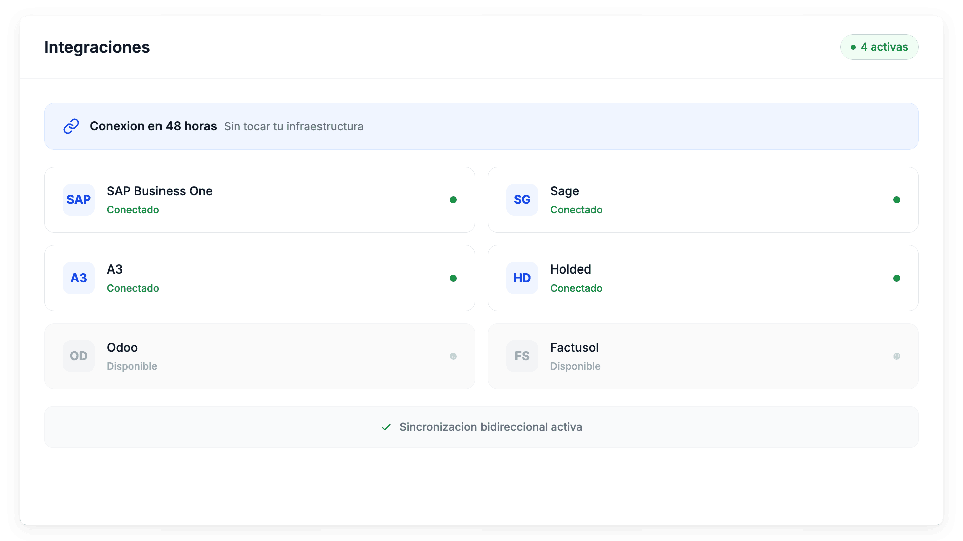 Integración directa con tu ERP